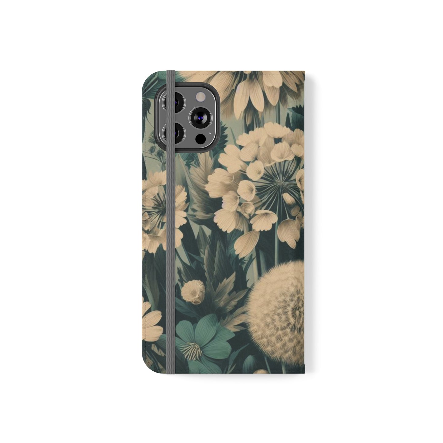 Blue & Cream Flowers Flip Cases iPhone/Samsung