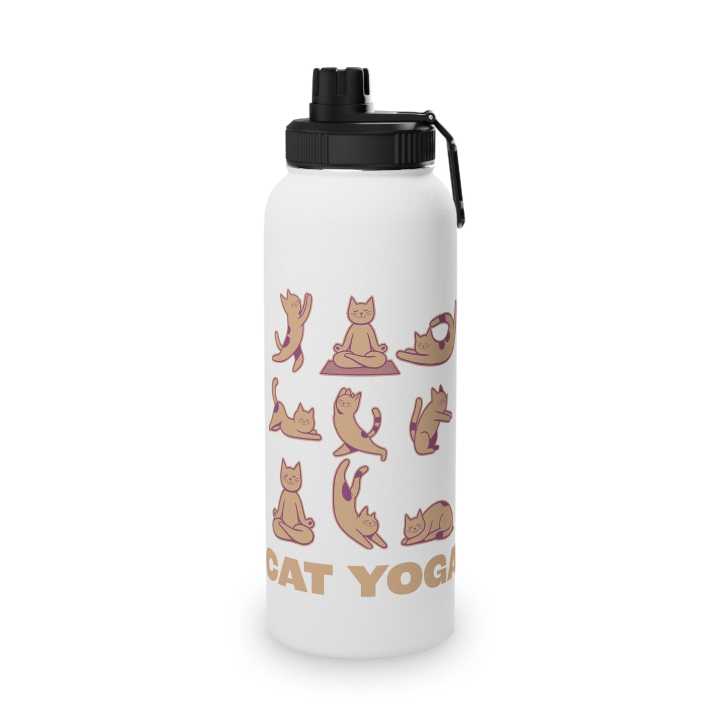 Cat Yoga Stainless Steel Water Bottle - # Sizes