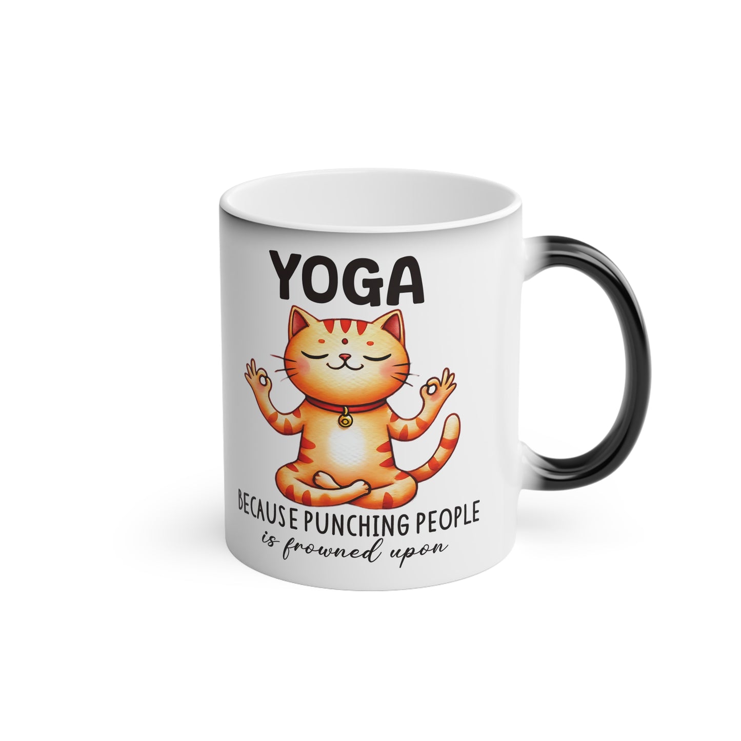 Punching People Magic Mug - Color Changing Heat Sensitive Cup for Relaxation and Meditation