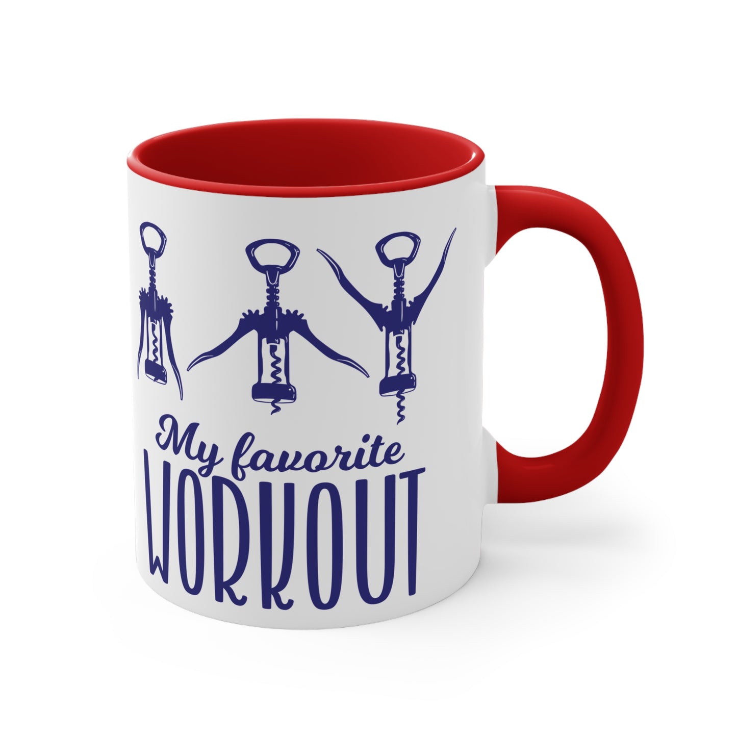 My Favourite Workout Colorful Accent Mug 11oz - For Gym Fitness Enthusiasts