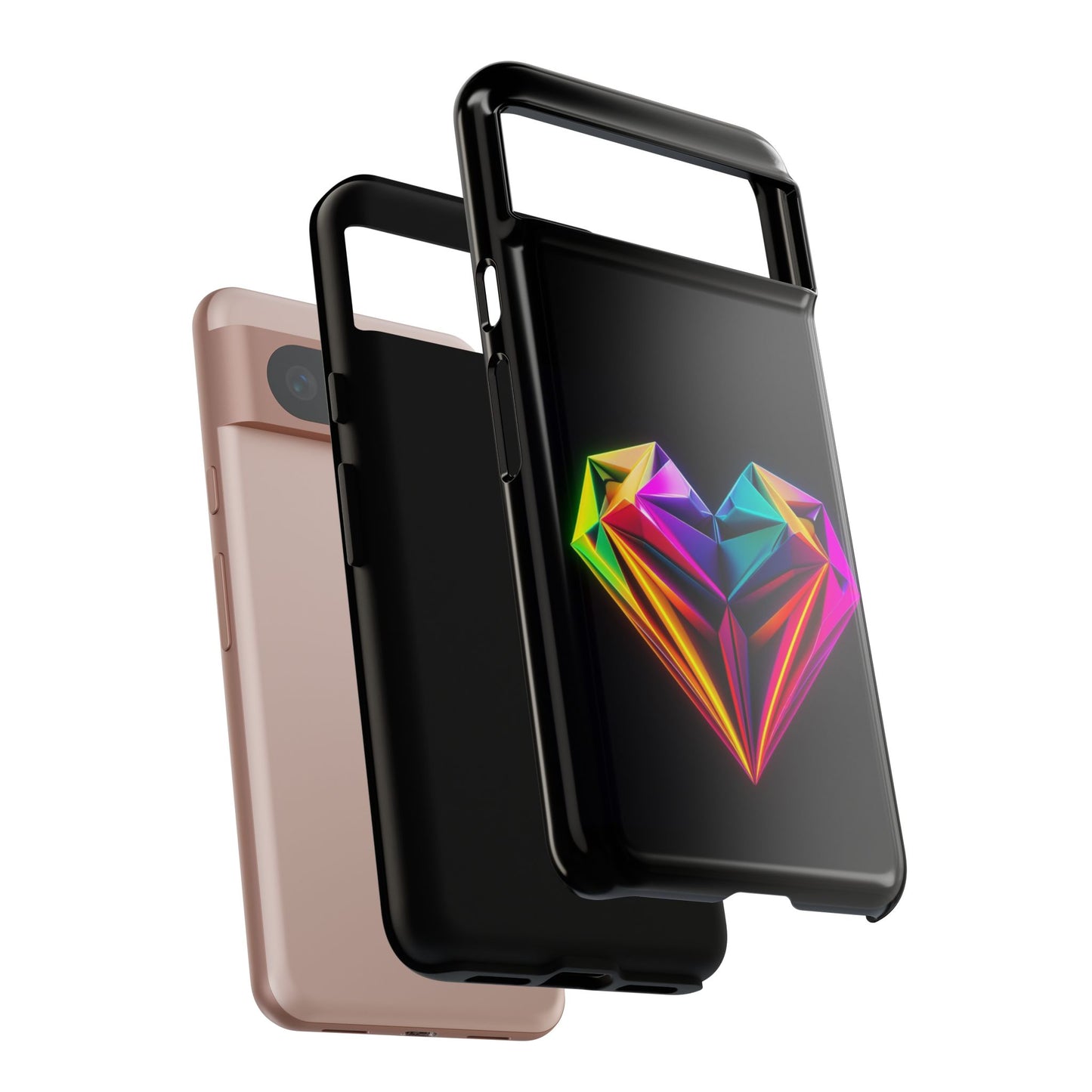 Origami Neon Heart Tough Cases iPhone/Google/Samsung