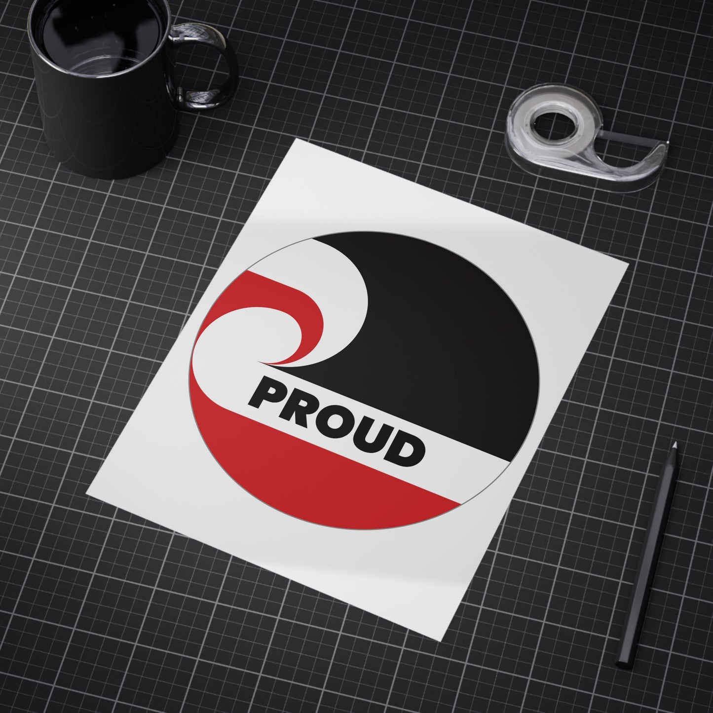 PROUD (circle) Unframed Prints - white