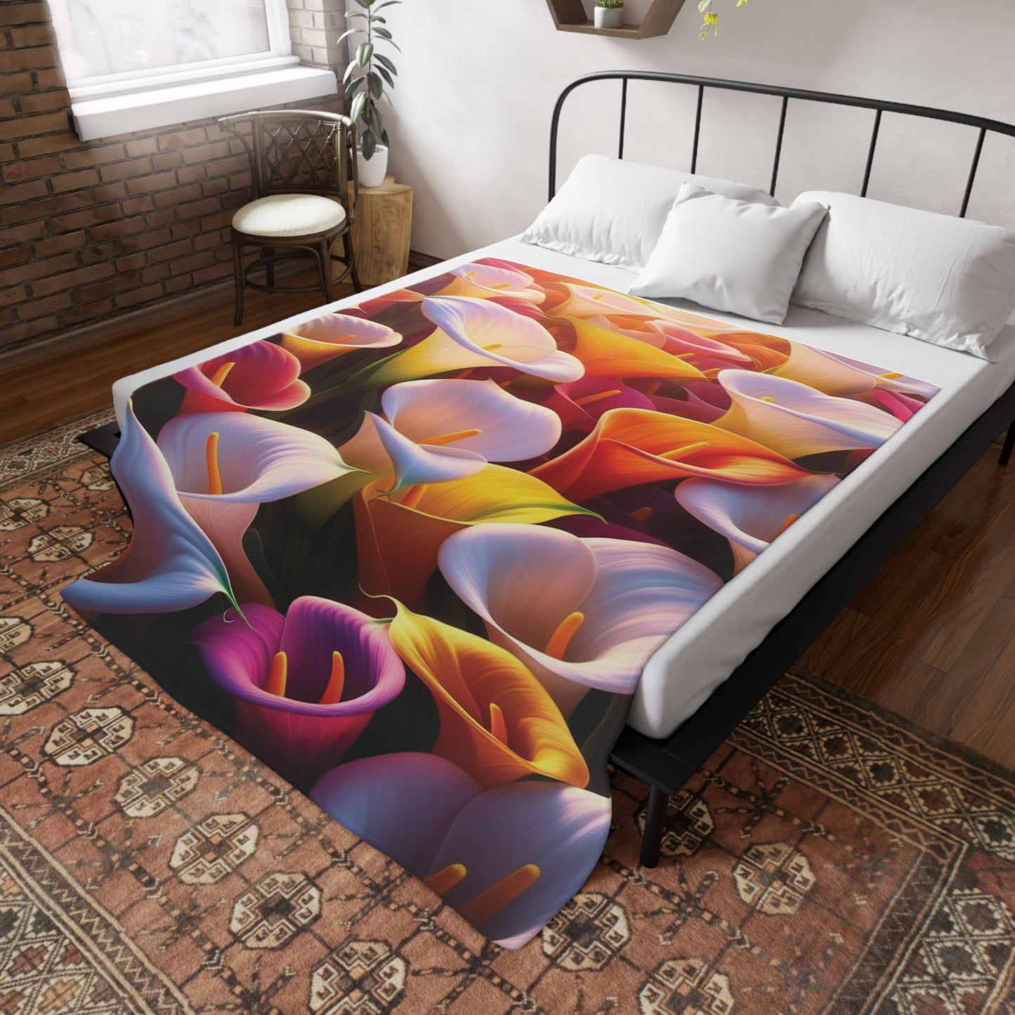 Bright Calla Lillies Plush Fleece Blanket