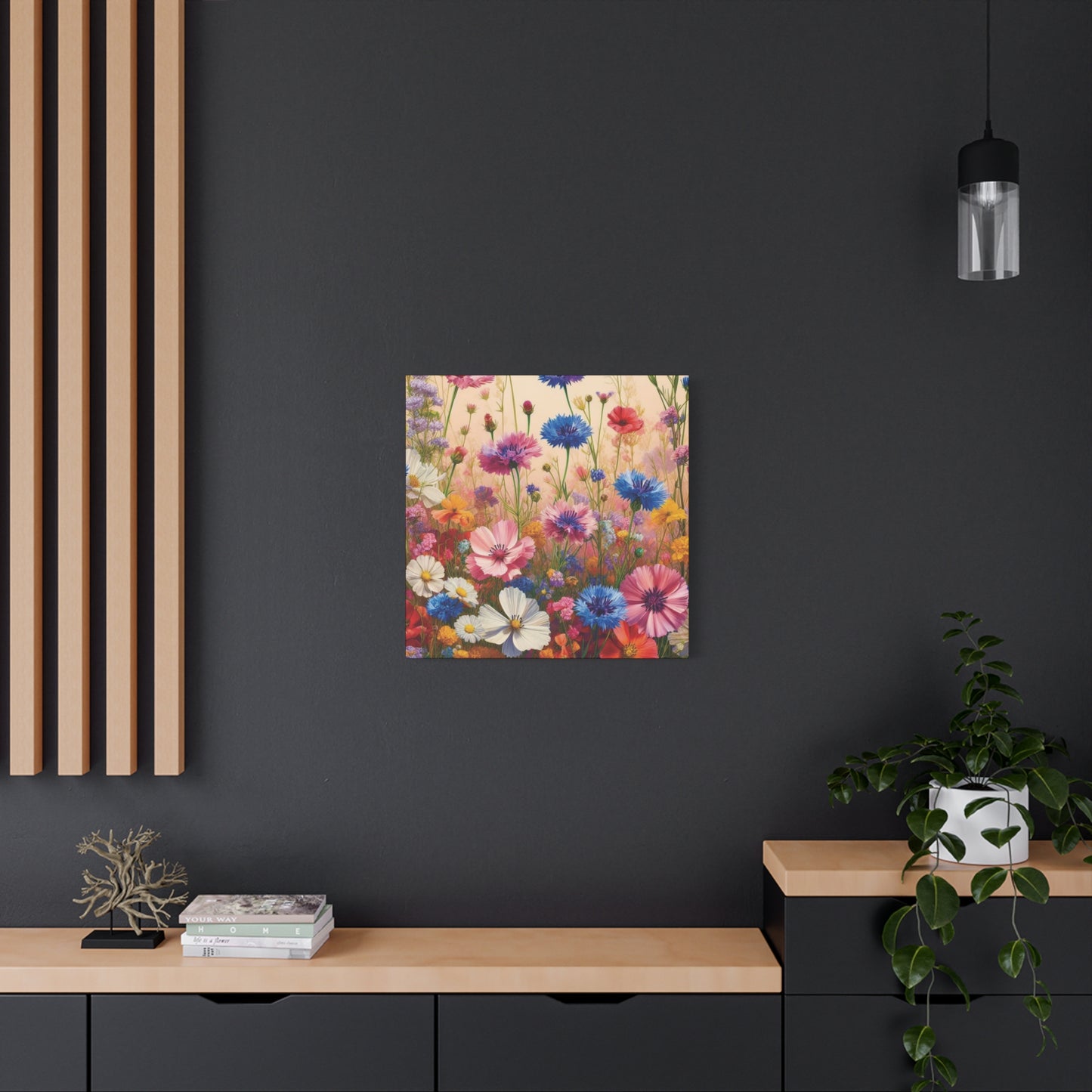 Wild Flowers Classic Canvas - Black