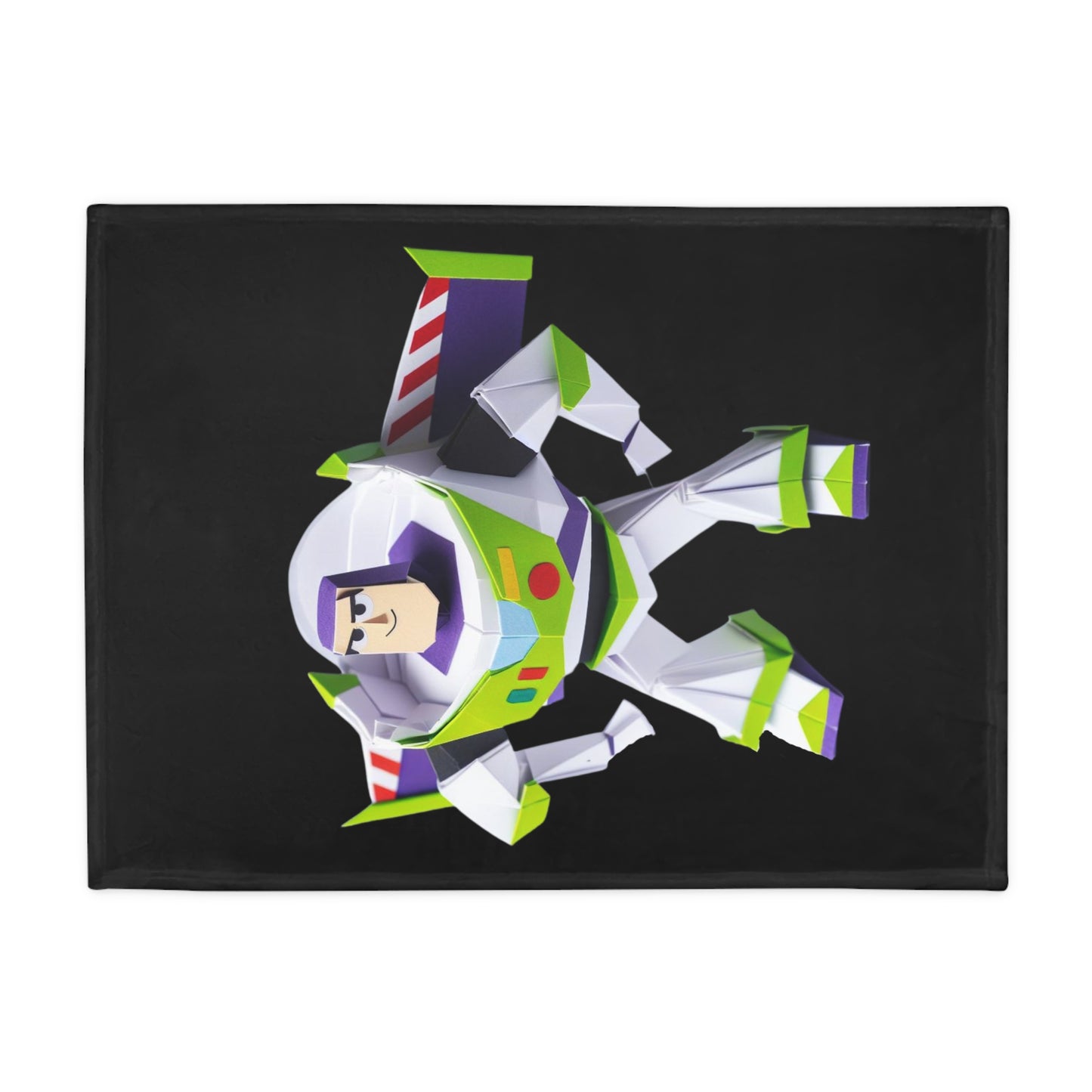 Origami Buzz Lightyear Plush Fleece Blanket - Black