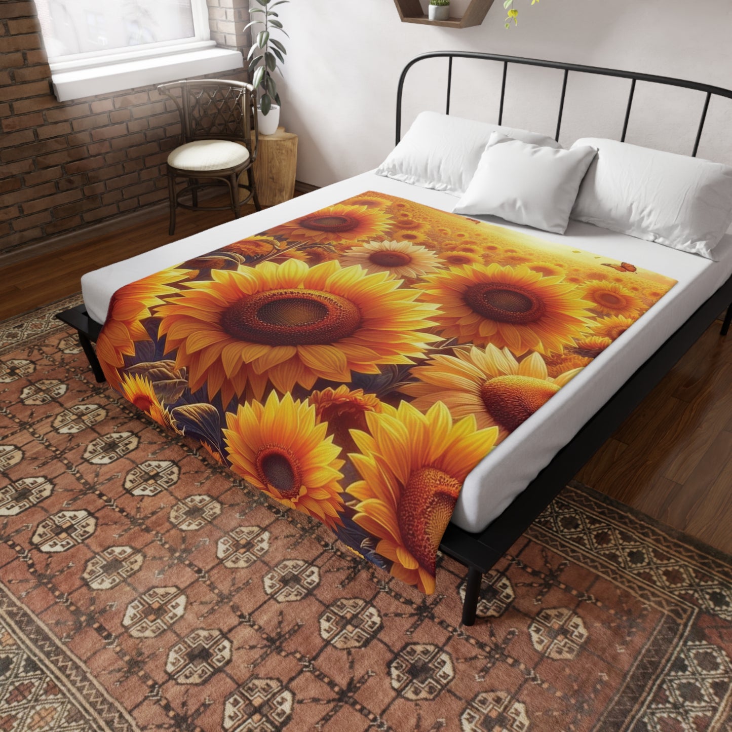 Sunflowers Plush Fleece Blanket