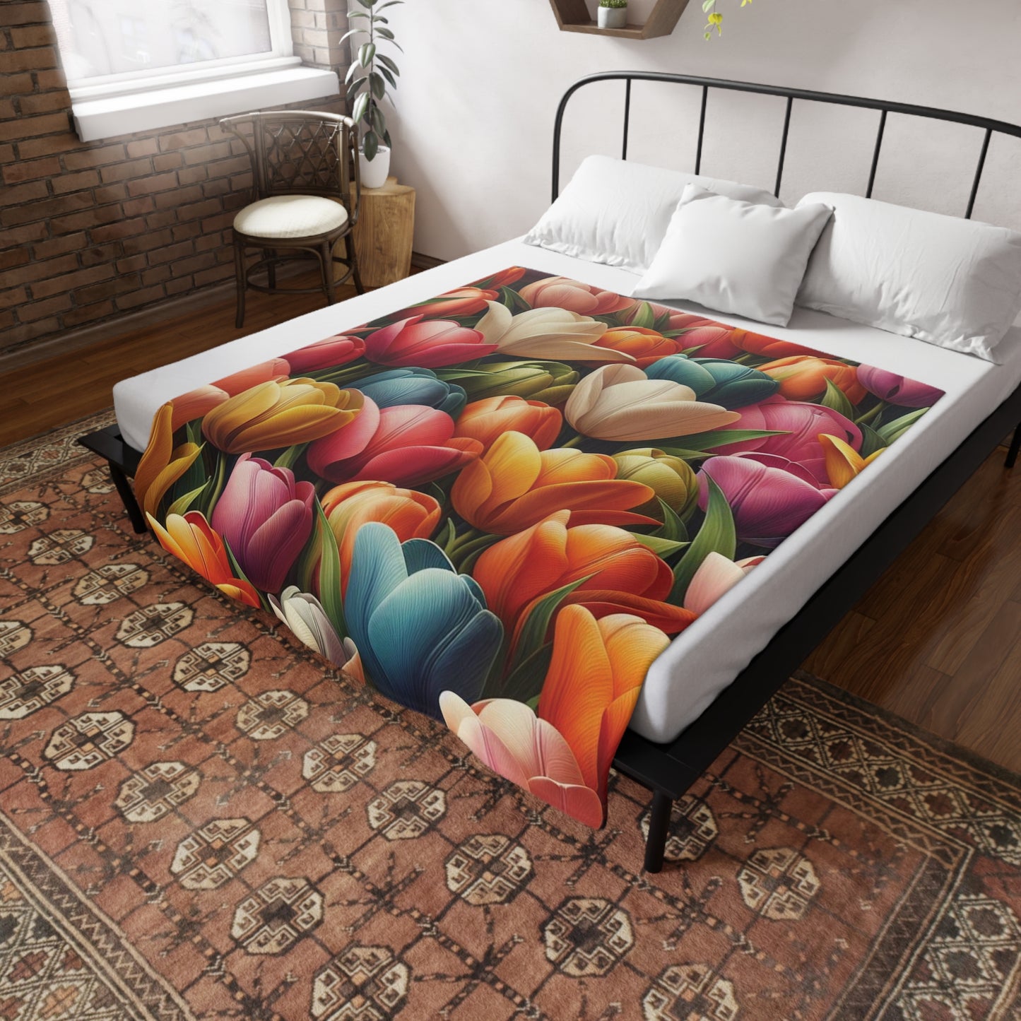 Tulips Plush Fleece Blanket