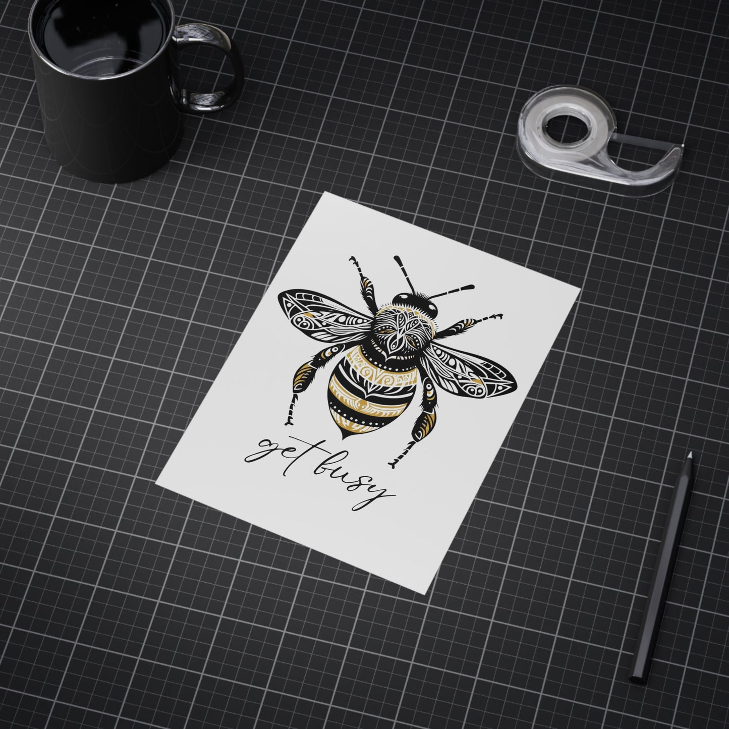 Get Busy Bee Unframed Prints - white