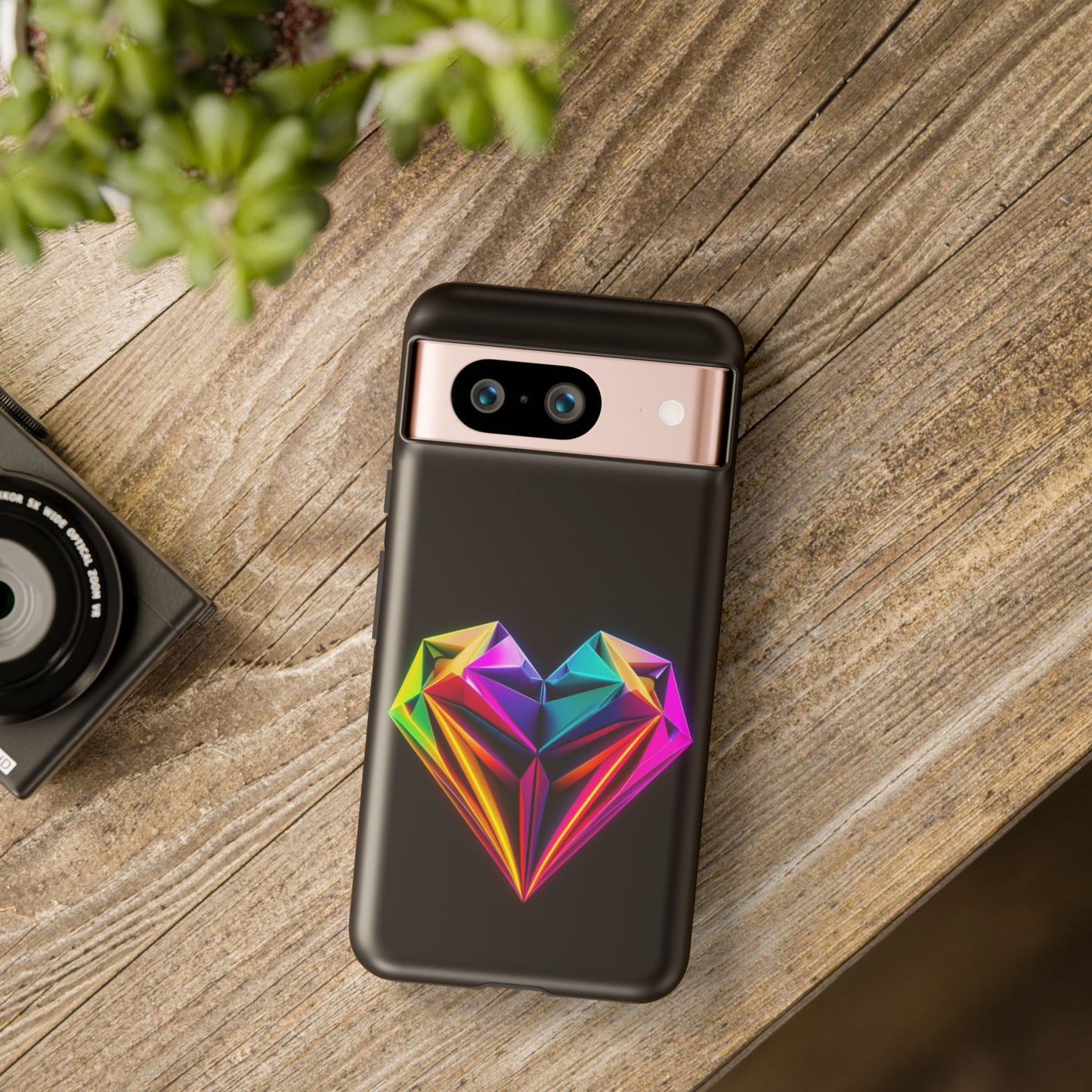 Origami Neon Heart Tough Cases iPhone/Google/Samsung