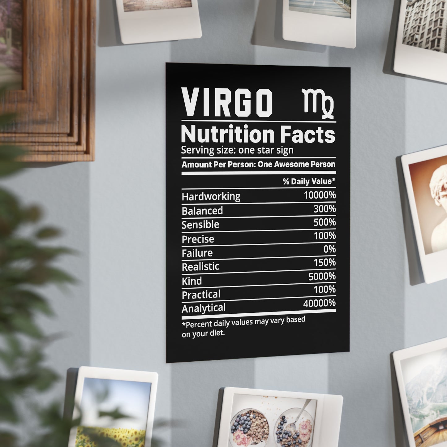 Virgo Nutrition Unframed Prints - black