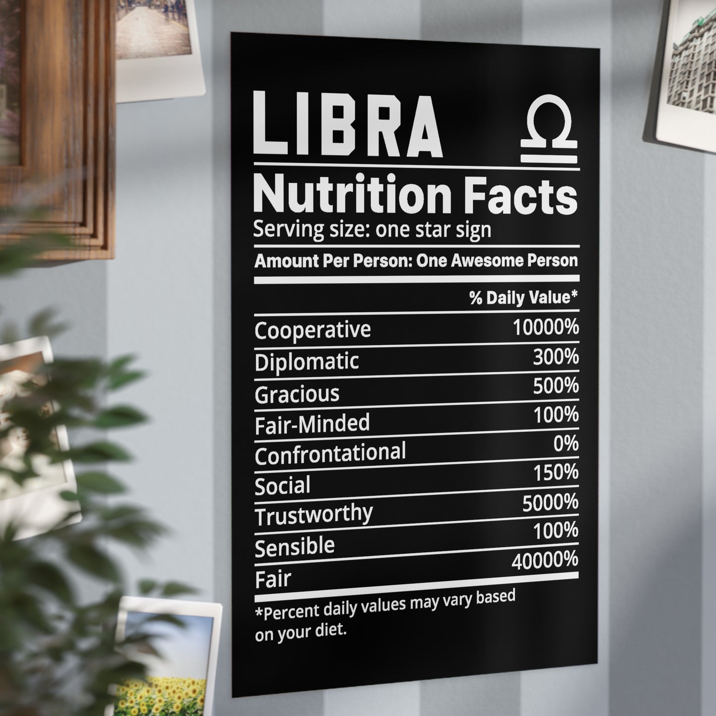 Libra Nutrition Unframed Prints - black