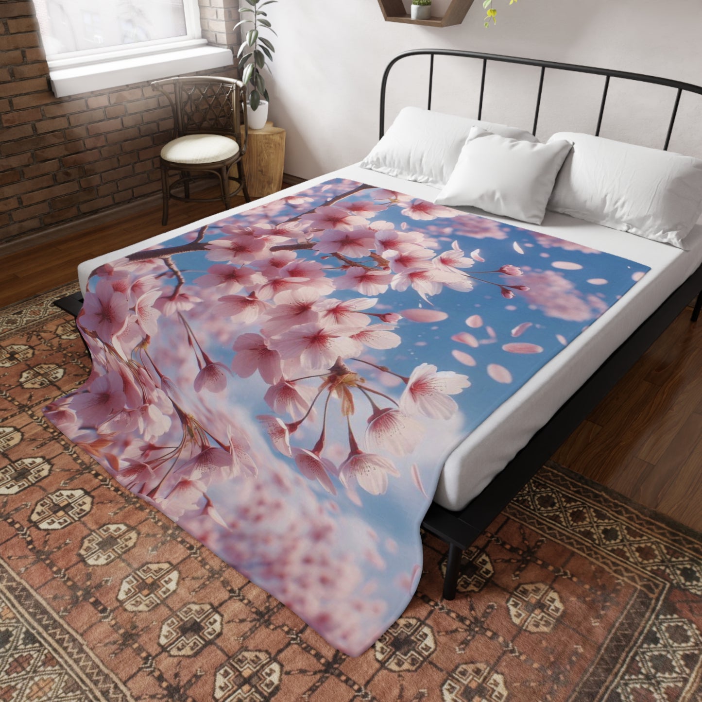 Cherry Blossom #1 Plush Fleece Blanket