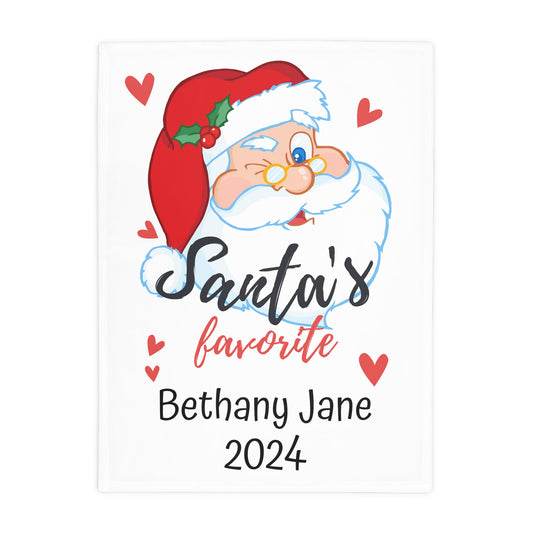 Customisable Santa's Favourite Plush Fleece Blanket