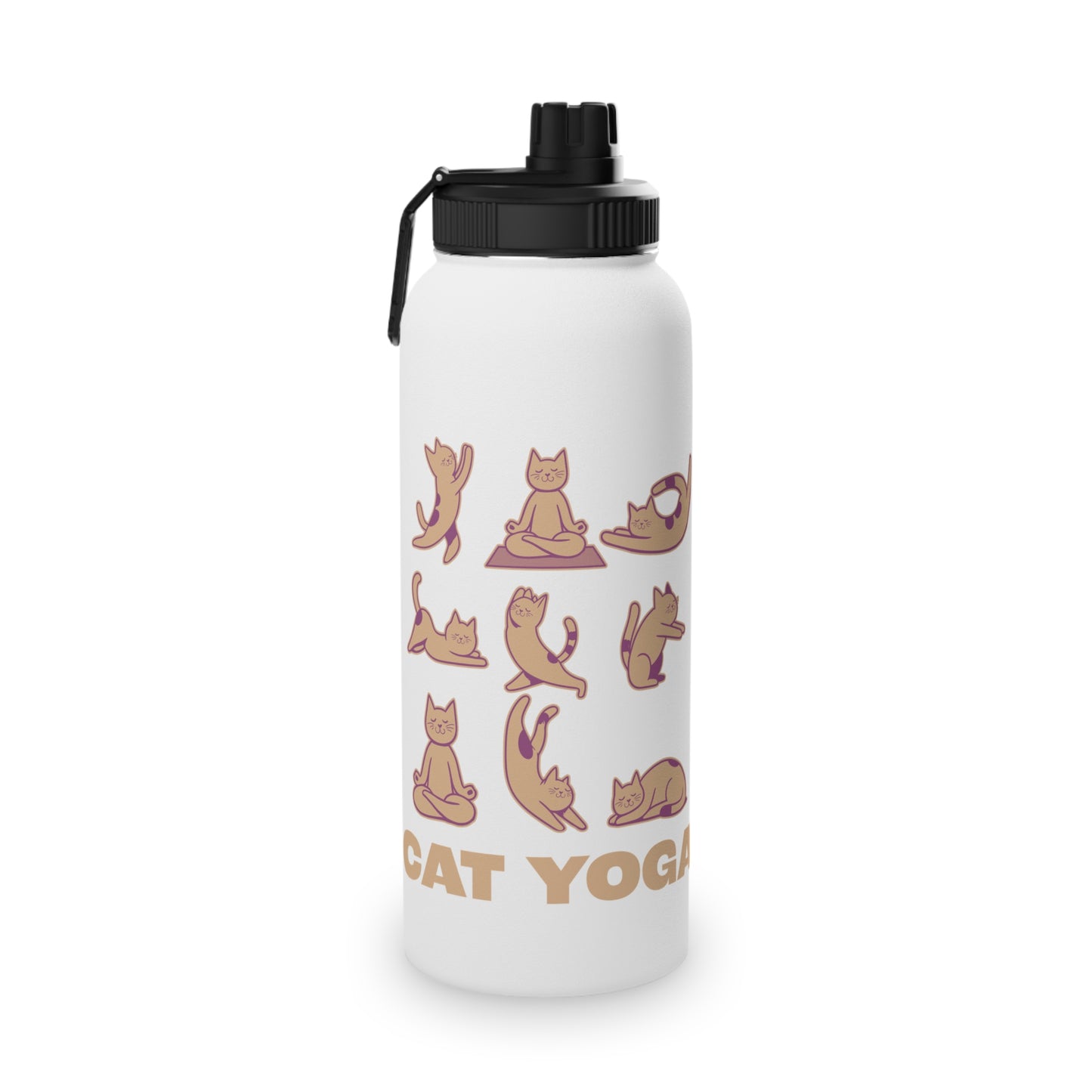 Cat Yoga Stainless Steel Water Bottle - # Sizes