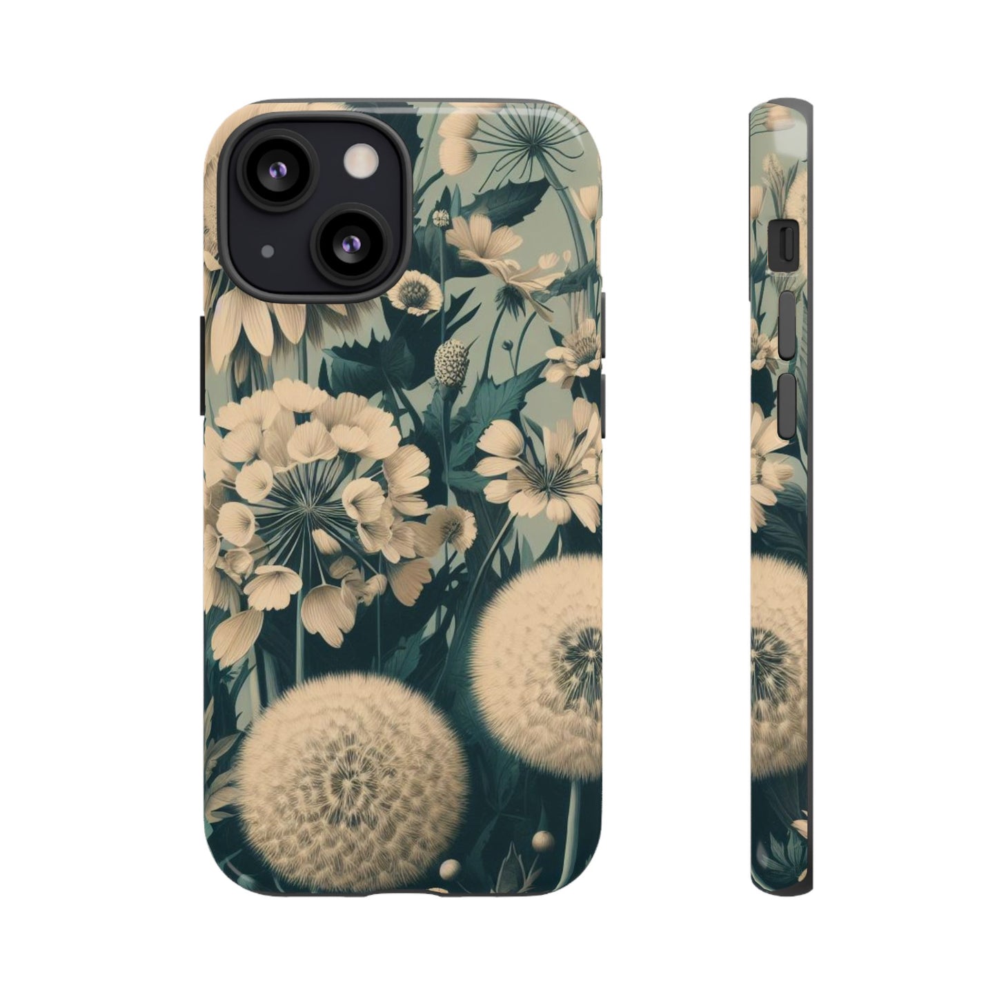 Blue & Cream Flowers Tough Cases iPhone/Google/Samsung