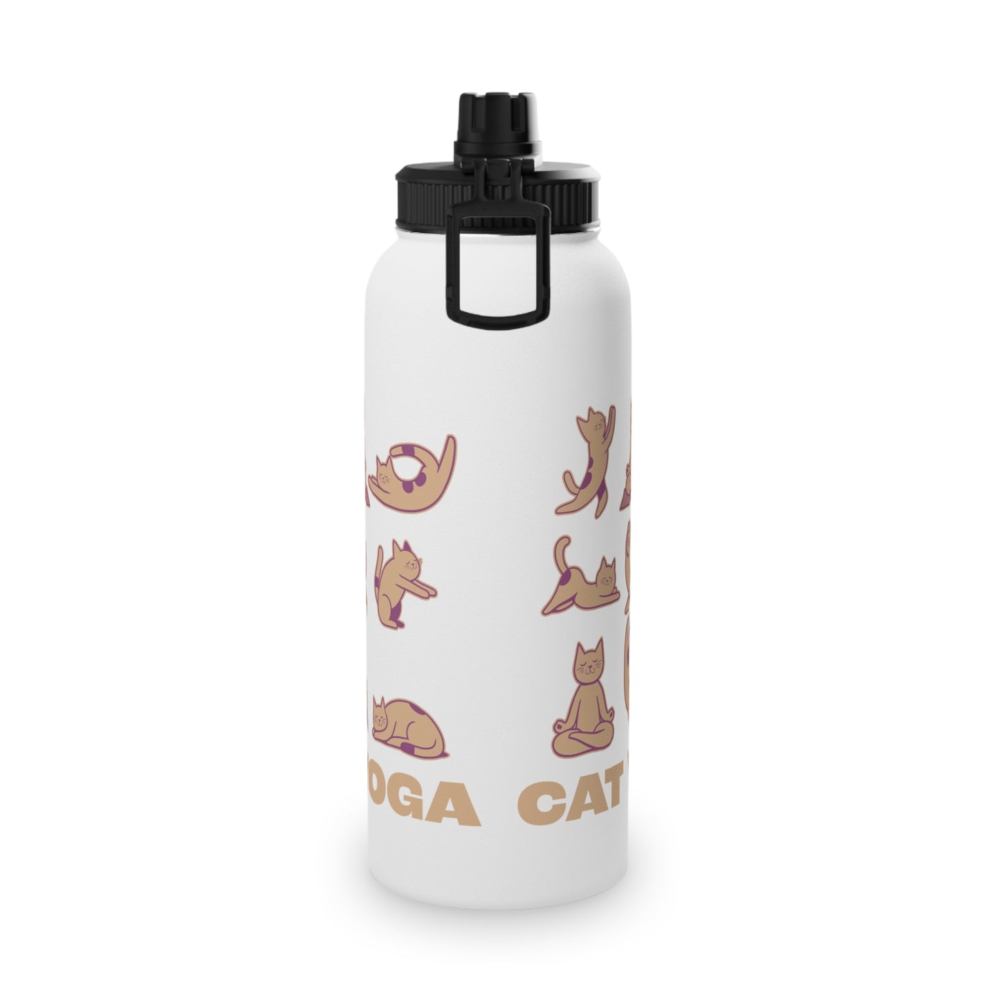 Cat Yoga Stainless Steel Water Bottle - # Sizes