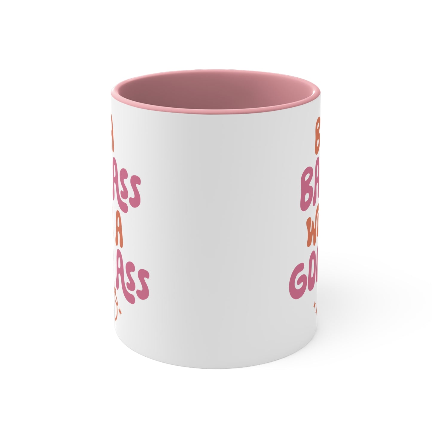 Be a Bad Ass Workout Colorful Accent Mug 11oz - For Gym Fitness Enthusiasts