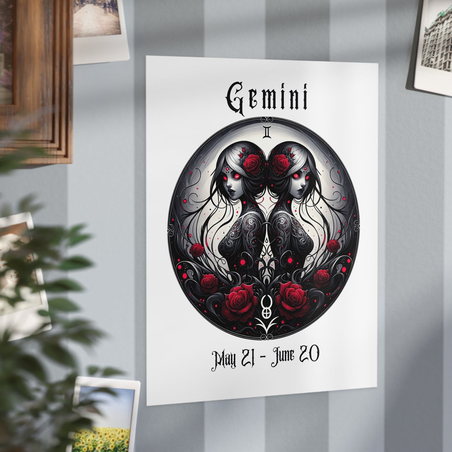 Gothic Gemini Unframed Prints - white