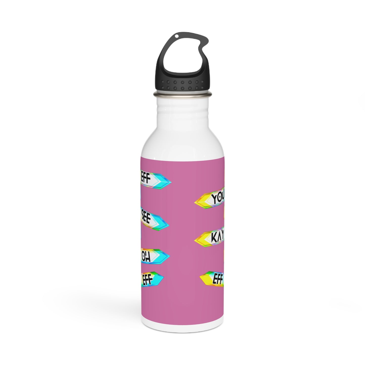 Eff You See Kay Oh Eff Eff Stylish Stainless Steel Water Bottle - Eco-Friendly, Durable, Perfect for On-the-Go - Pink