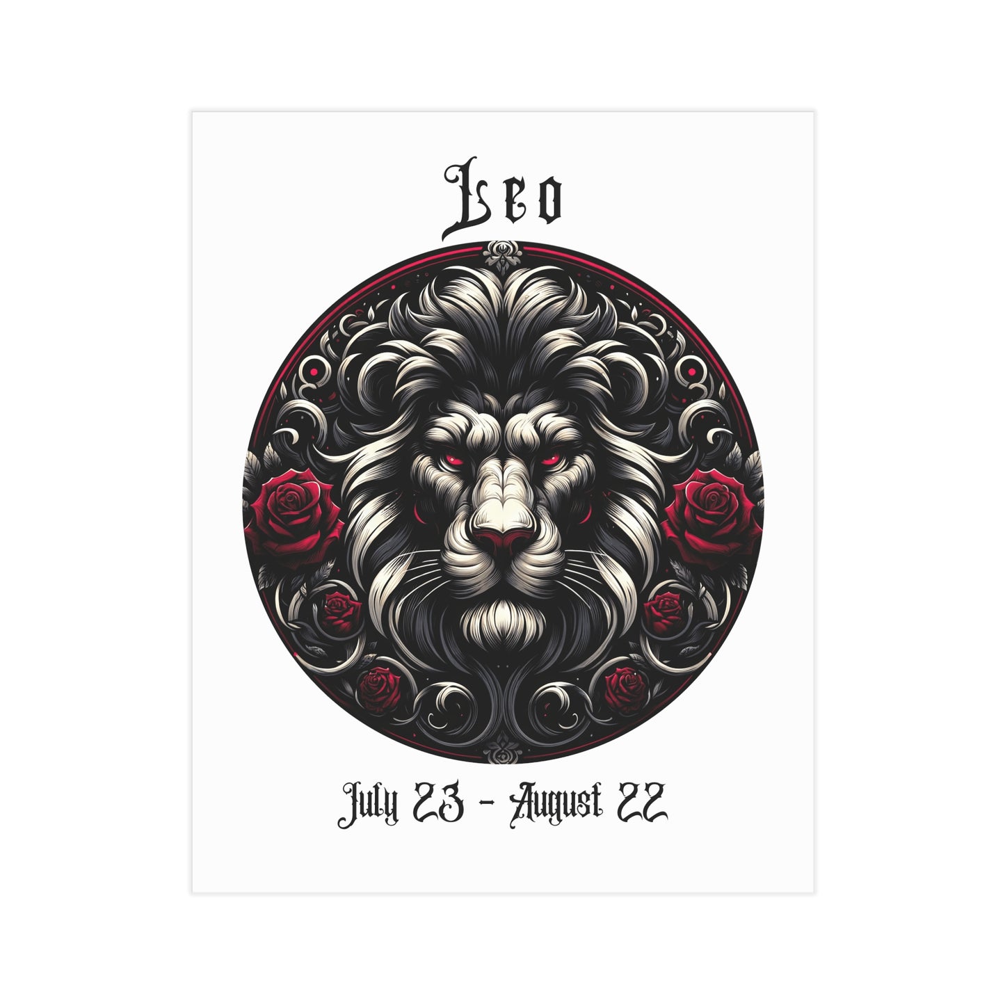 Gothic Leo Unframed Prints - white