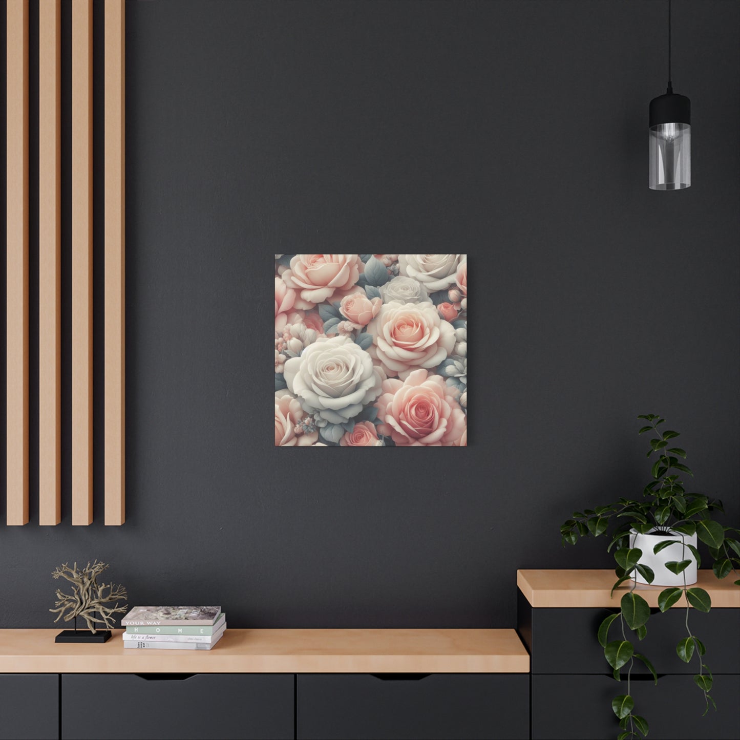 Roses #1 Classic Canvas - Black