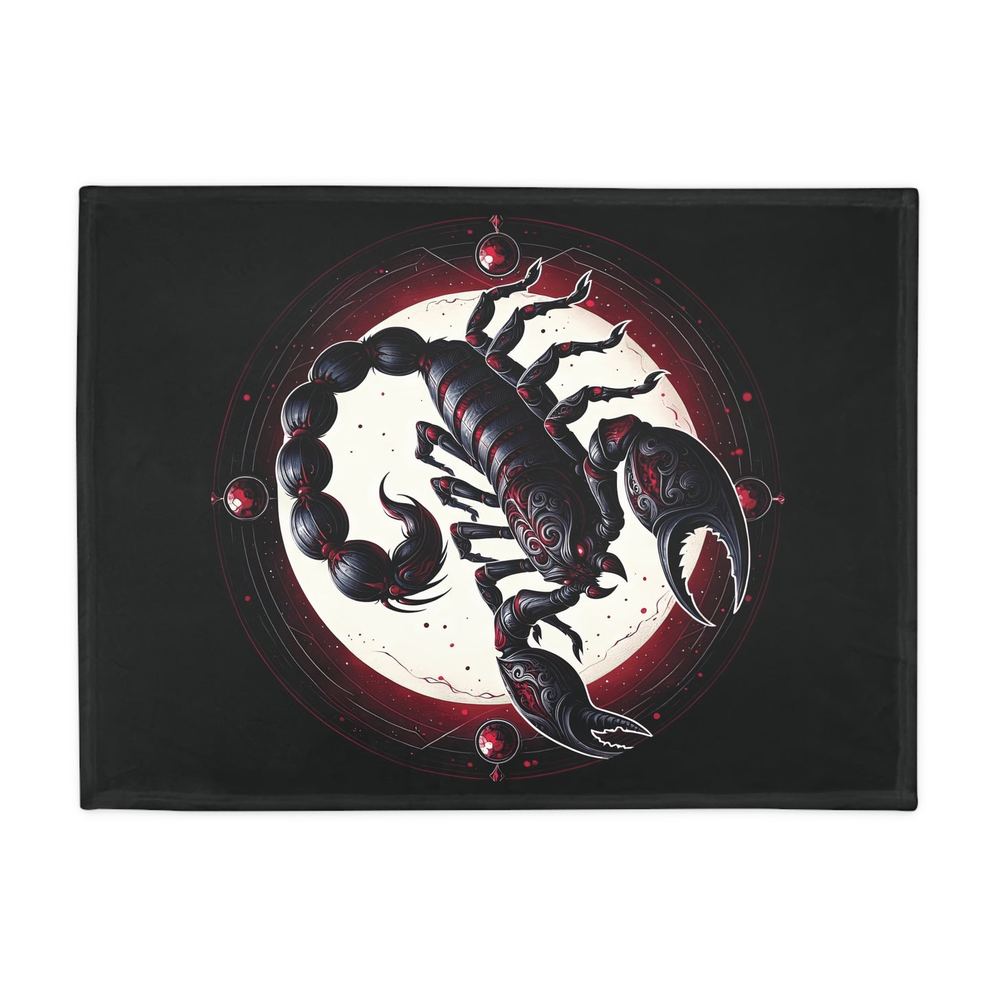 Gothic Scorpio Plush Fleece Blanket - black