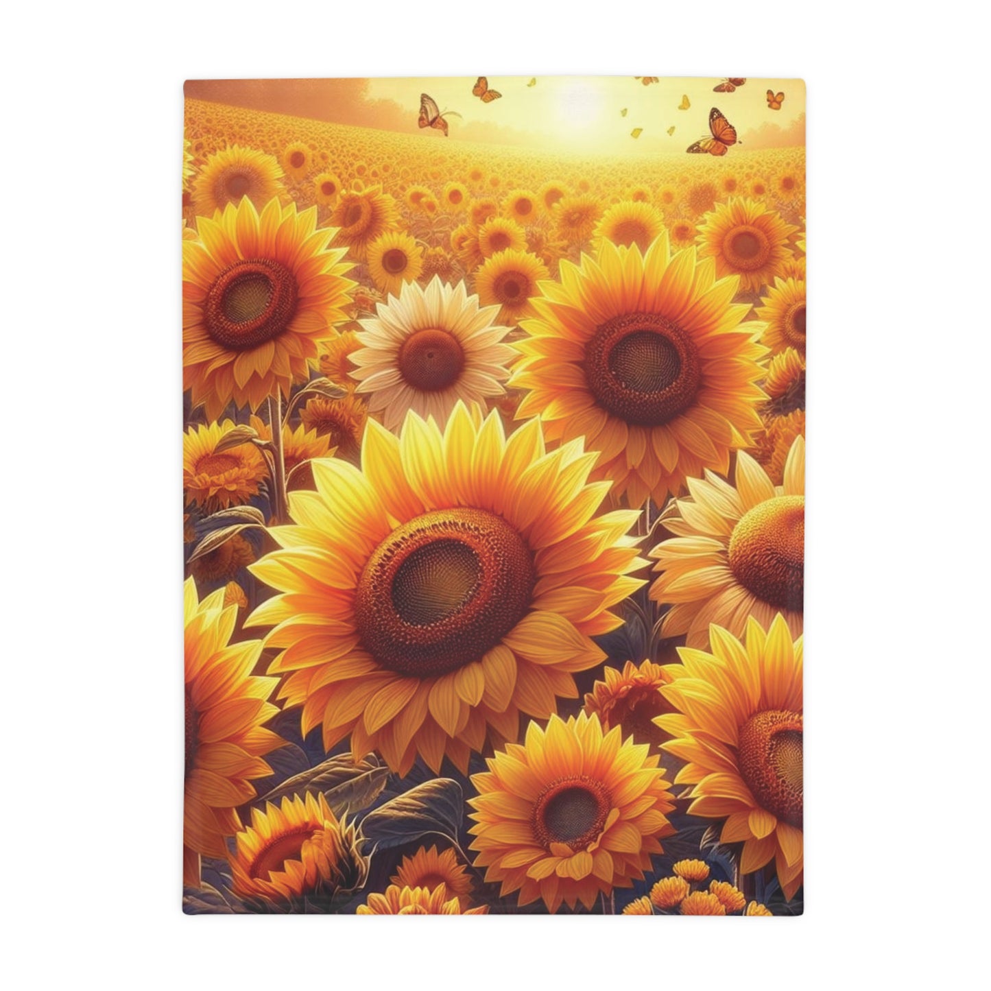 Sunflowers Plush Fleece Blanket