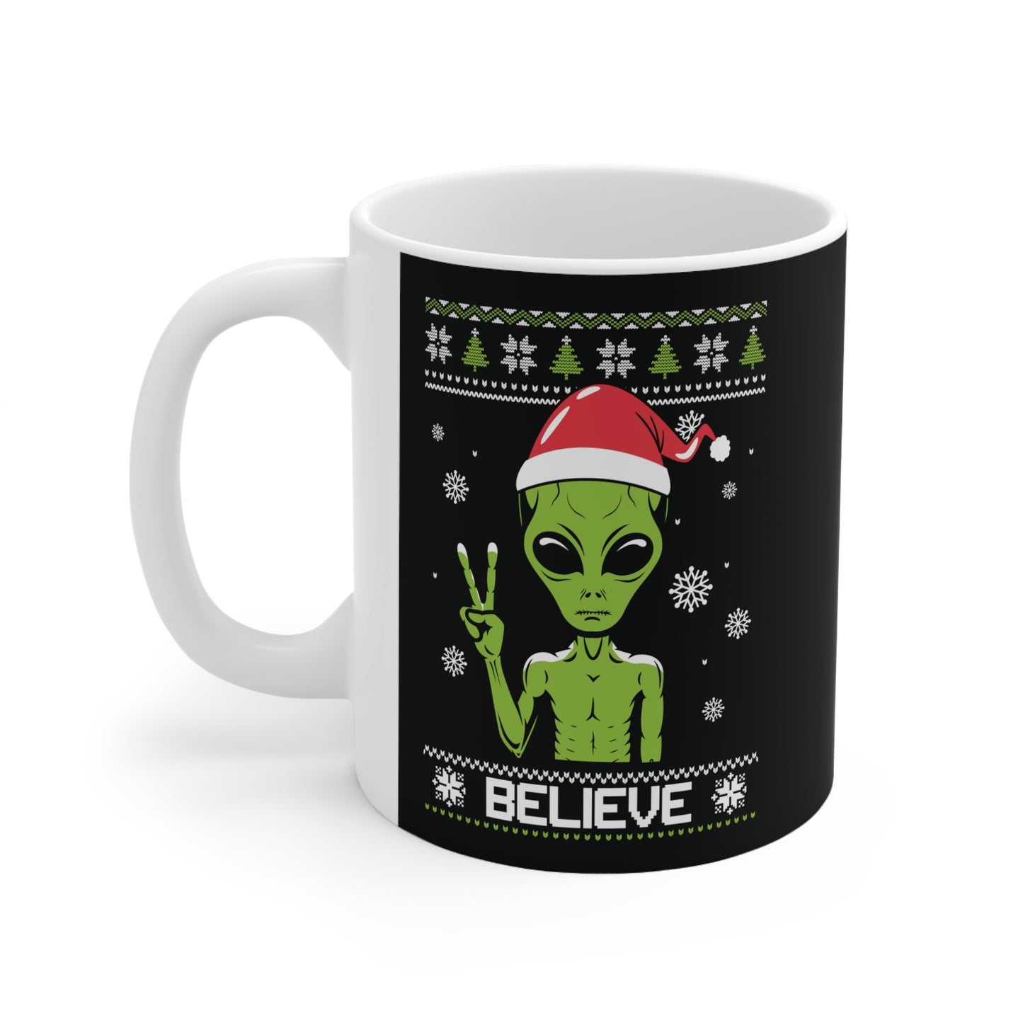 Customisable Christmas Ceramic Coffee Cups, 11oz - Alien