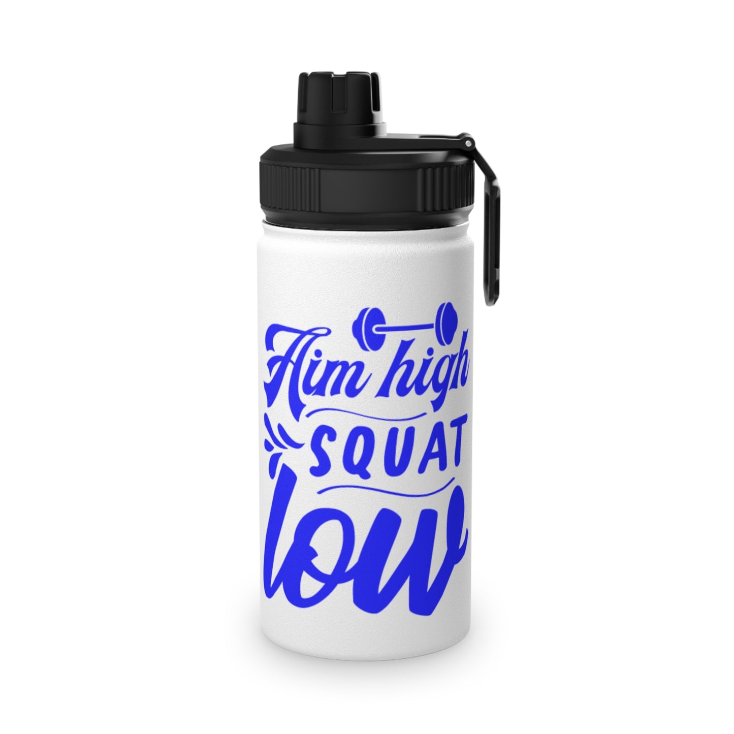 Aim High Squat Low Stainless Steel Sports Water Bottle - 3 sizes