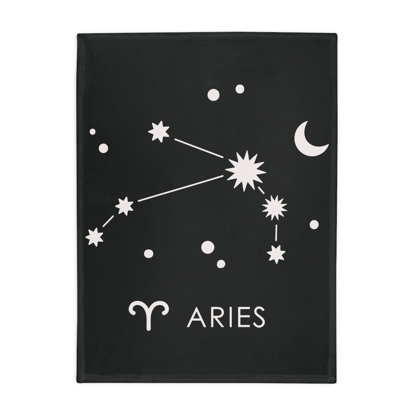 Aries Star Map Plush Fleece Blanket - black