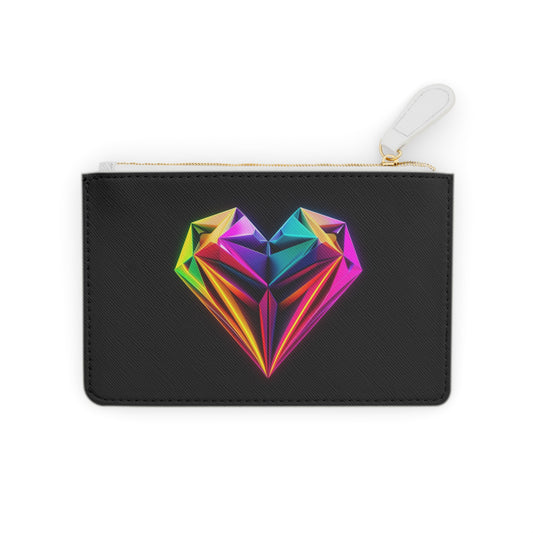 Origami Neon Heart Mini Clutch Bag