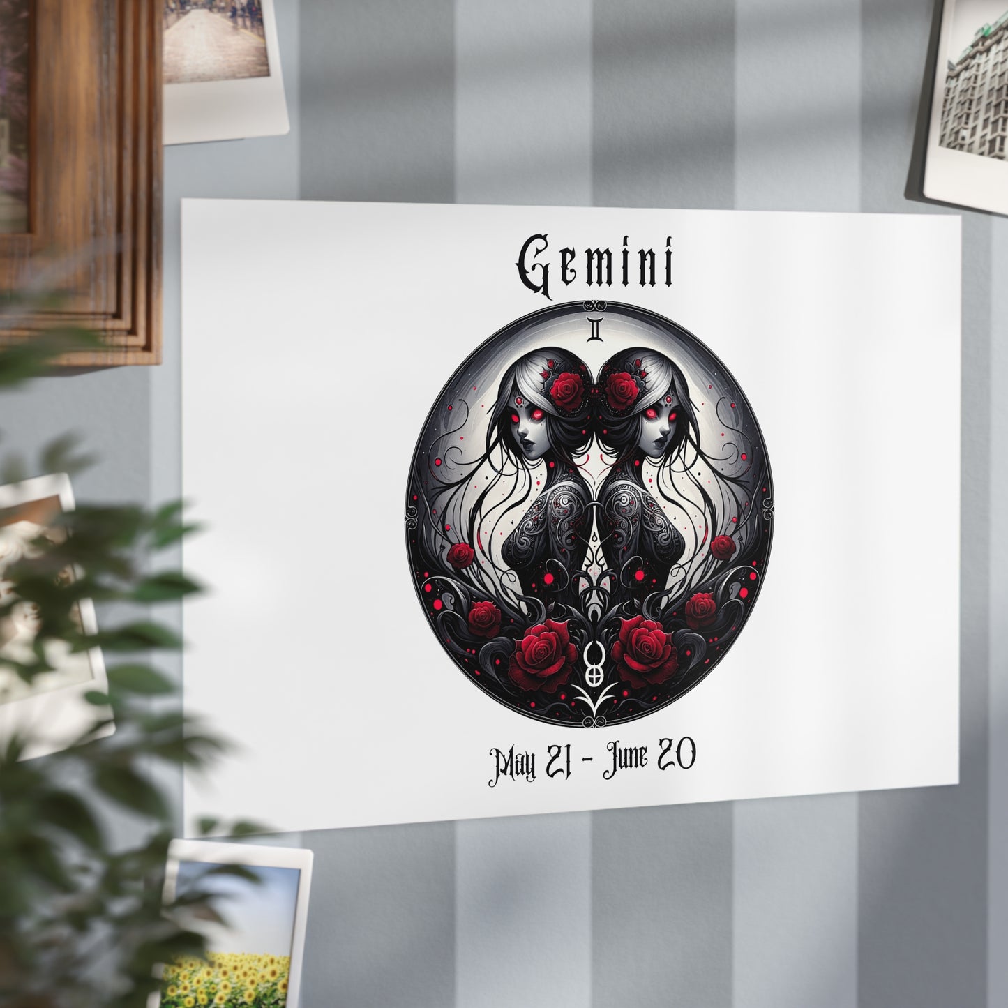 Gothic Gemini Unframed Prints - white