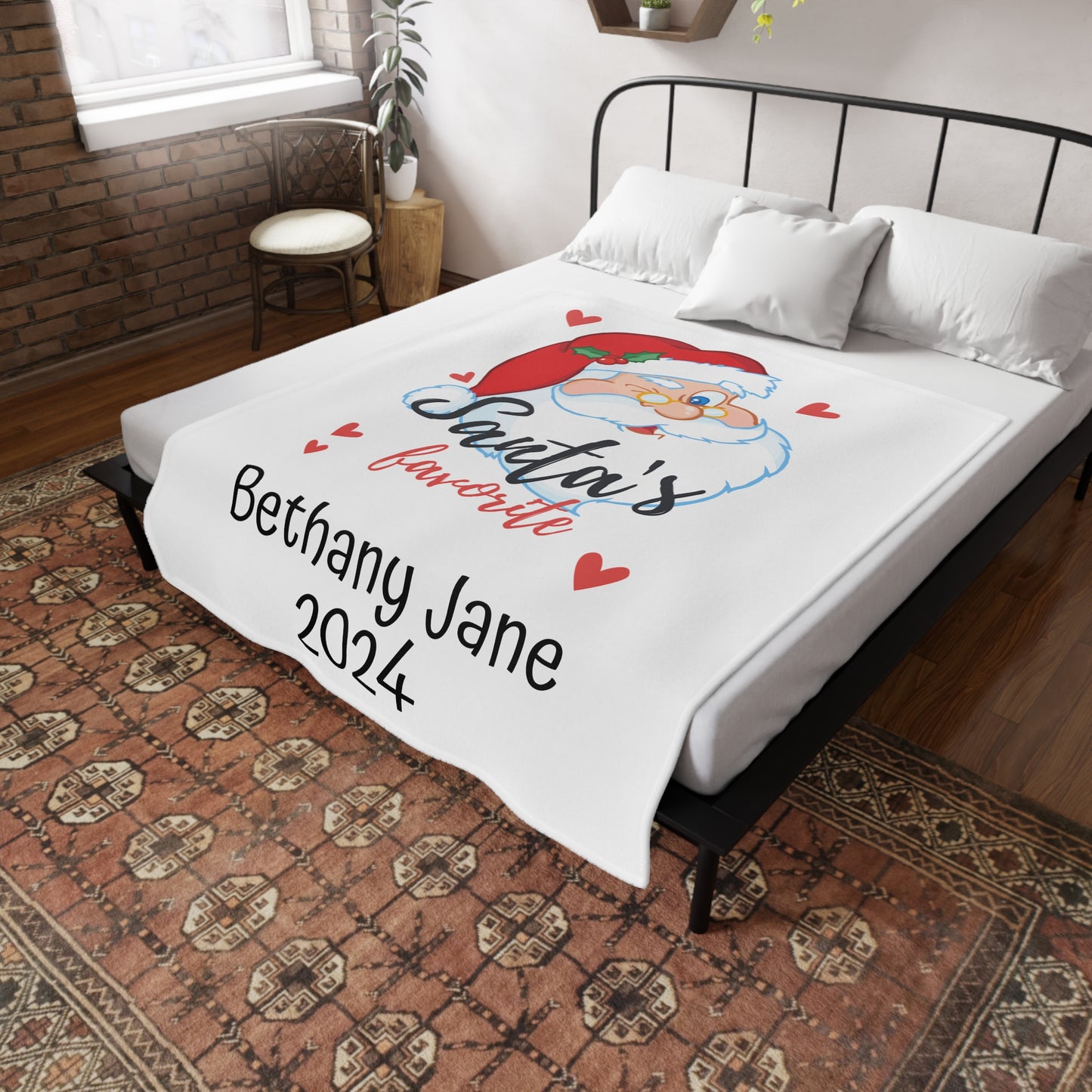 Customisable Santa's Favourite Plush Fleece Blanket