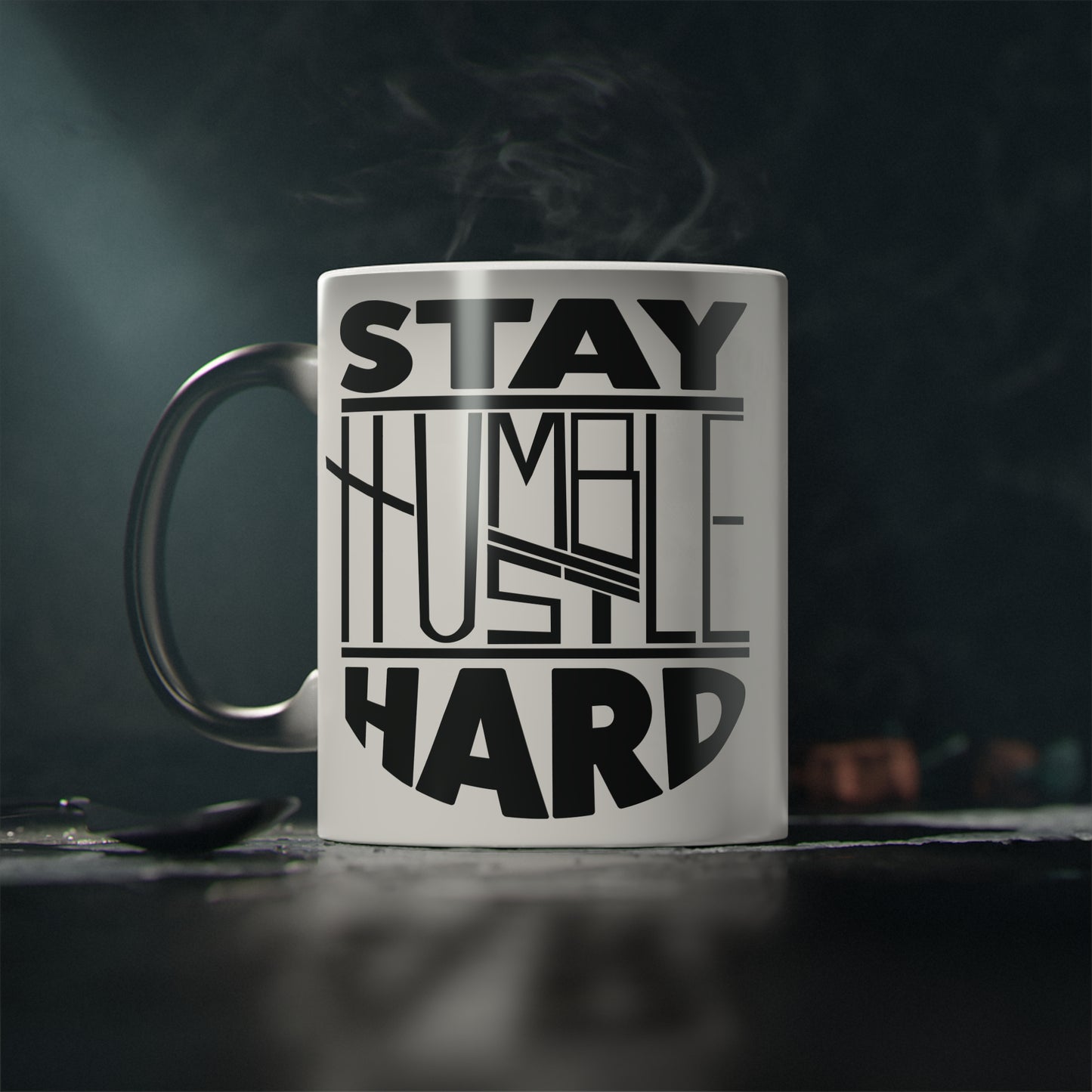 Stay Humble Hustle Hard Magic Mug - Color Changing Mug for Fitness Enthusiasts