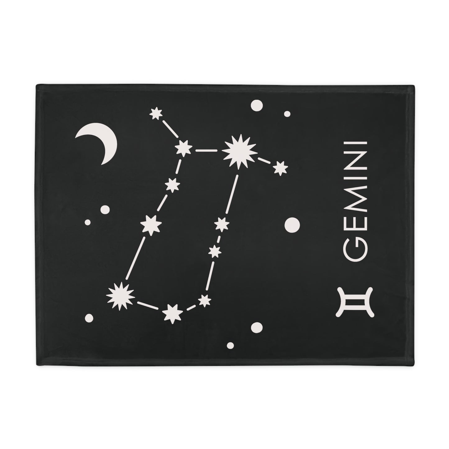 Gemini Star Map Plush Fleece Blanket - black