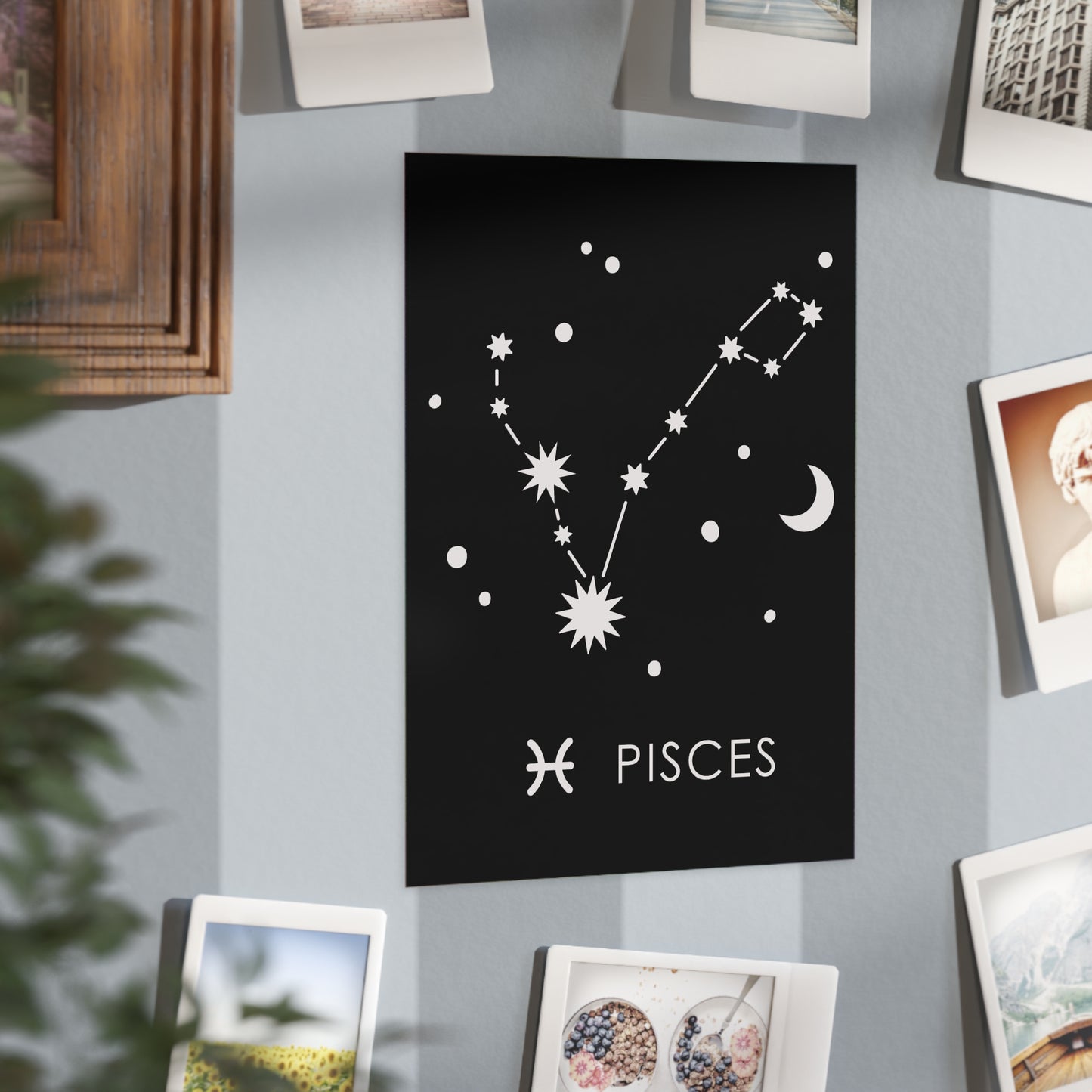 Pisces Starmap Unframed Prints - black