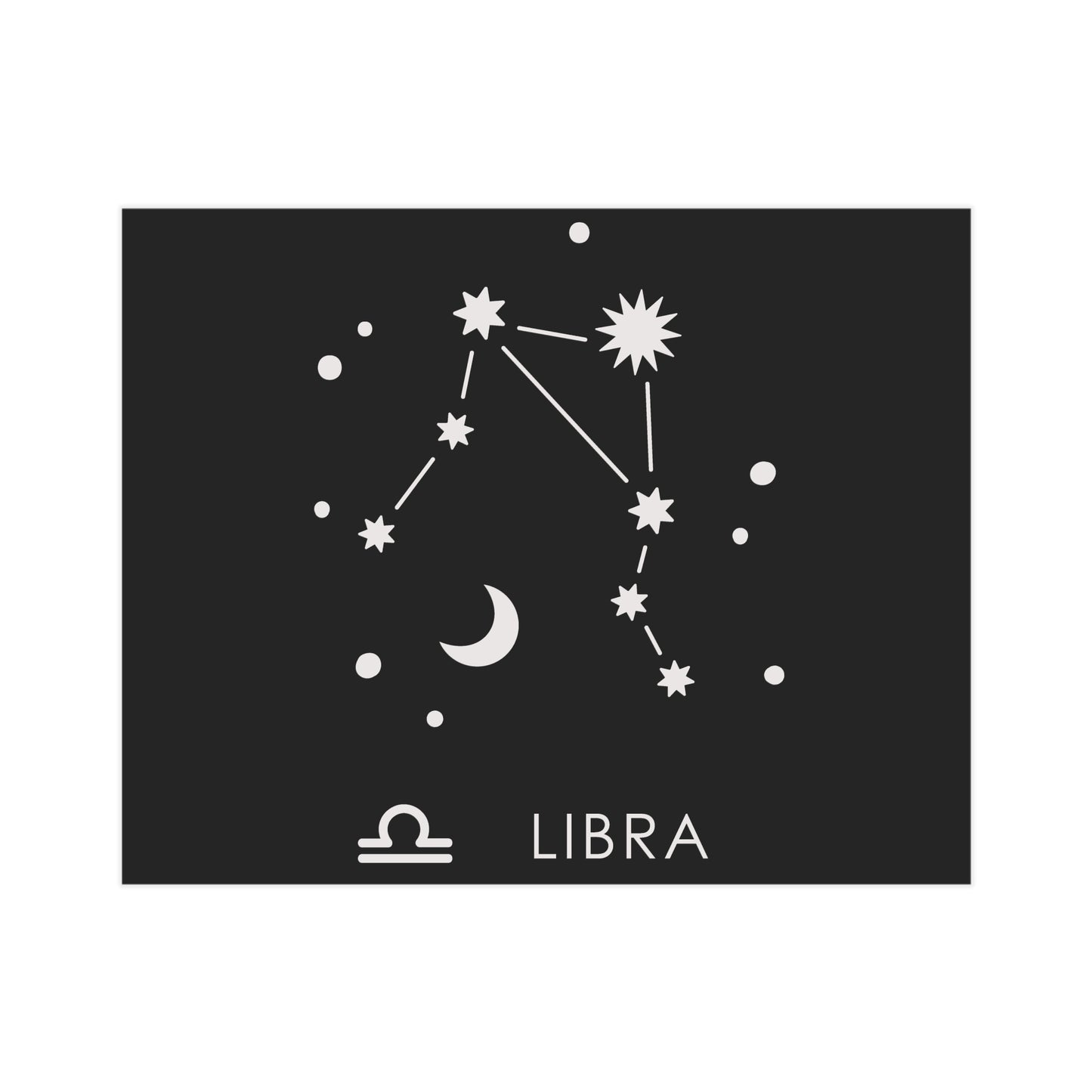 Libra Starmap Unframed Prints - black