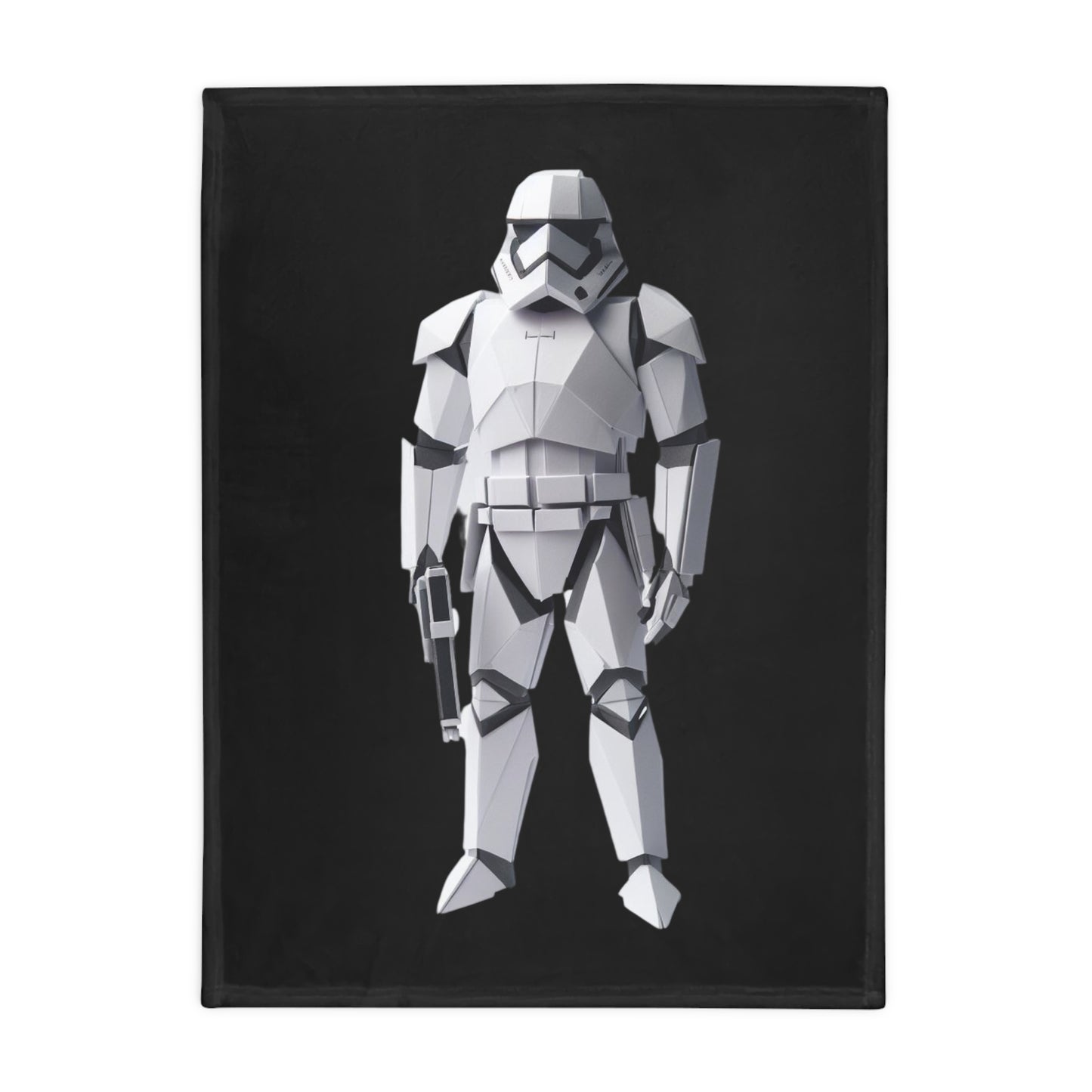 Origami Storm Trooper Plush Fleece Blanket - Black