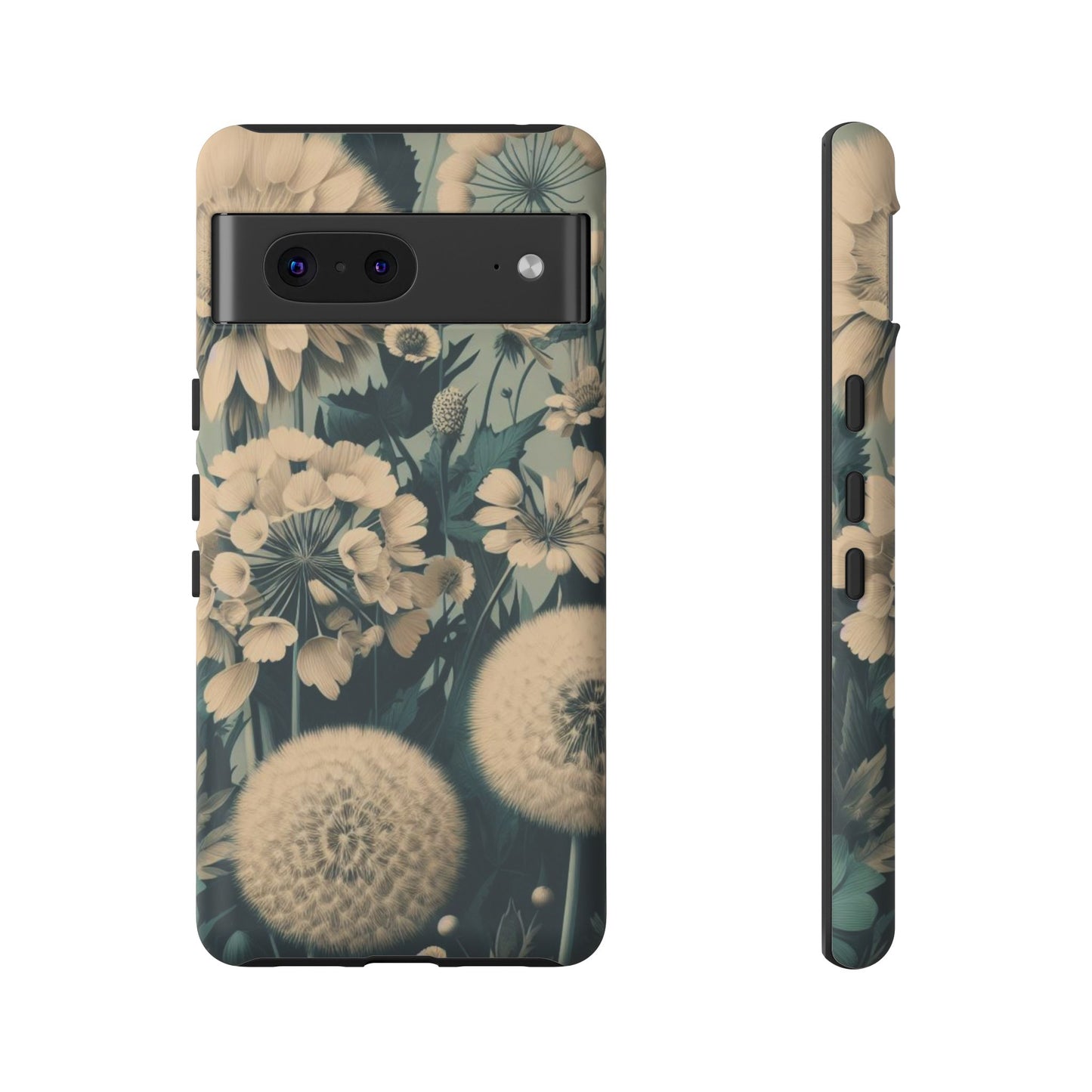 Blue & Cream Flowers Tough Cases iPhone/Google/Samsung