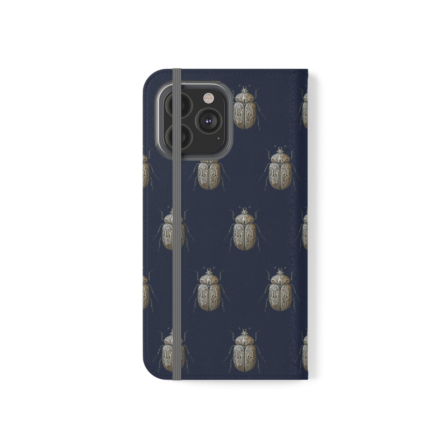 Carved Beetle Flip Cases for iPhone/Samsung - navy