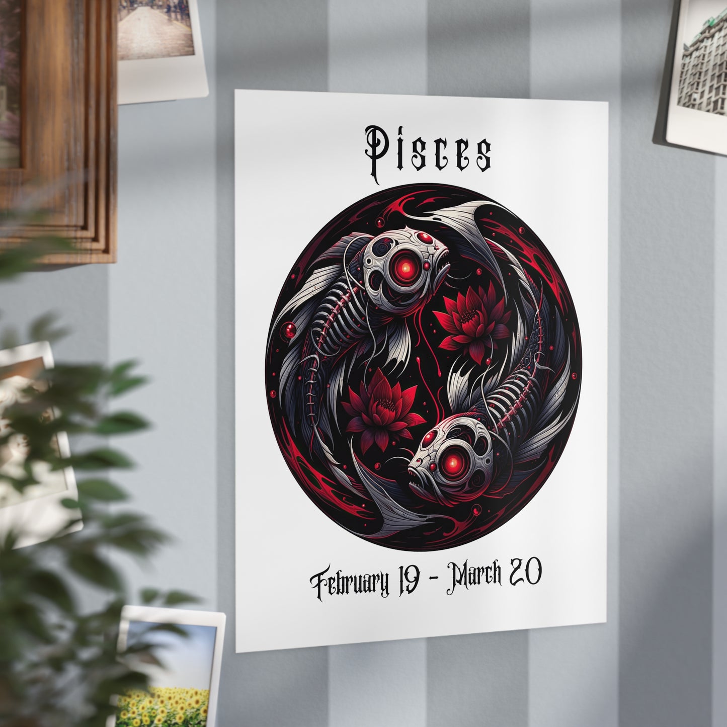 Gothic Pisces Unframed Prints - white