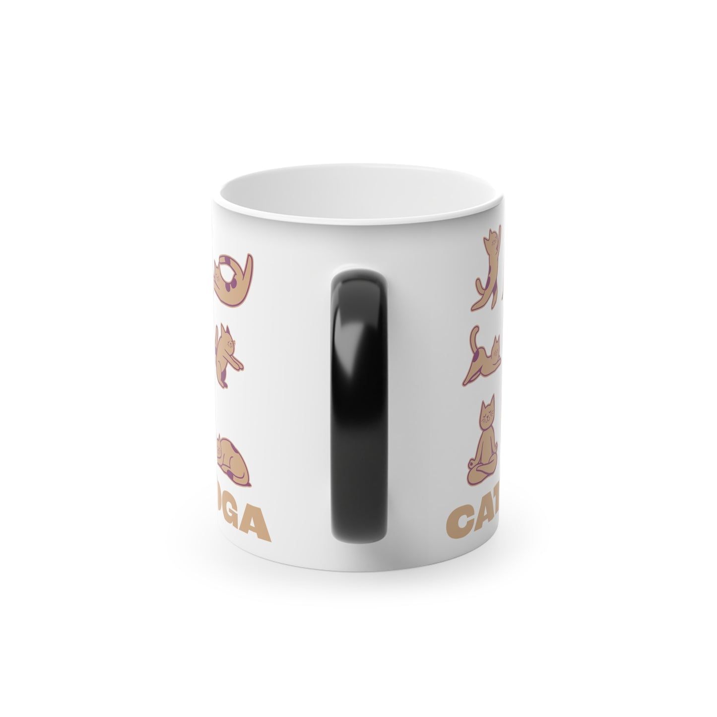 Cat Yoga Magic Mug - Color Changing Heat Sensitive Cup for Relaxation and Meditation