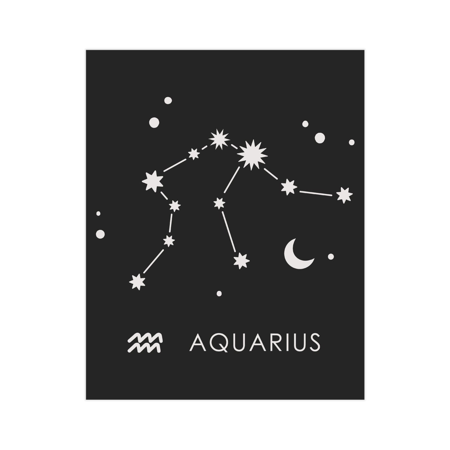 Aquarius Starmap Unframed Prints - black