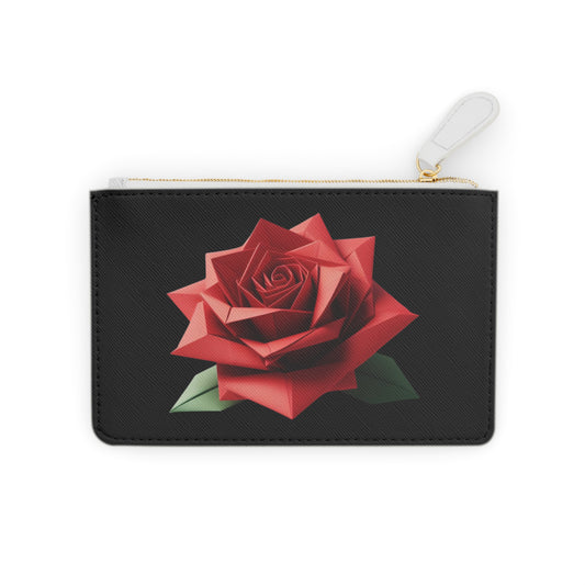 Origami Red Rose Mini Clutch Bag