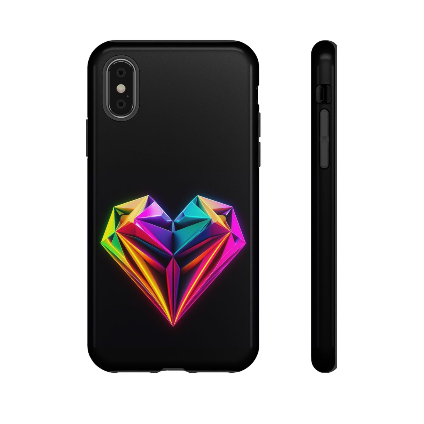 Origami Neon Heart Tough Cases iPhone/Google/Samsung