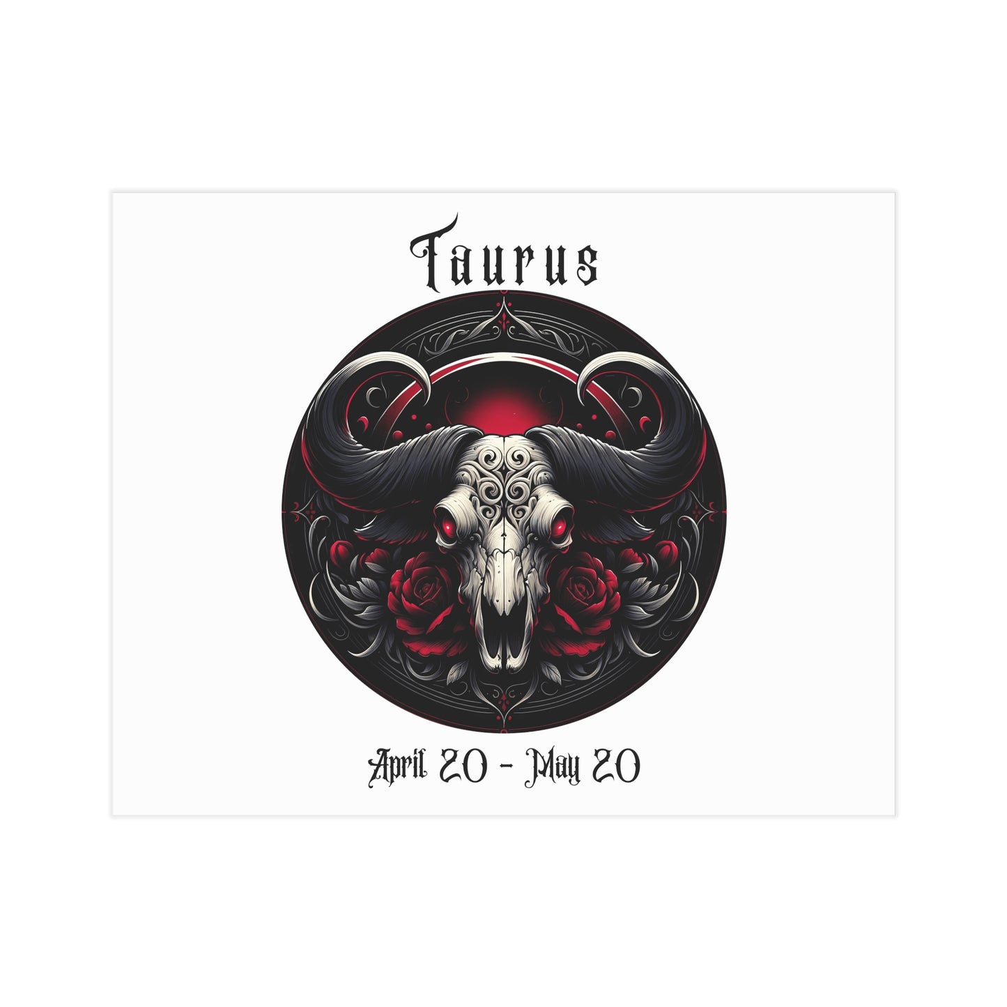 Gothic Taurus Unframed Prints - white