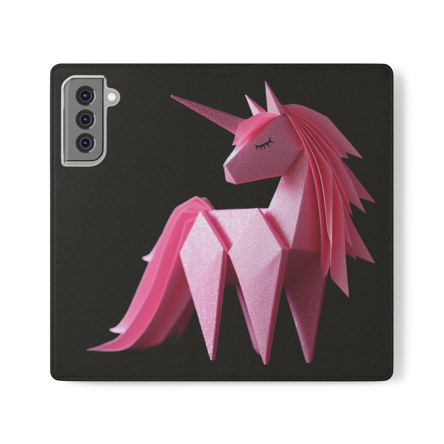 Origami Pink Unicorn Flip Cases iPhone/Samsung