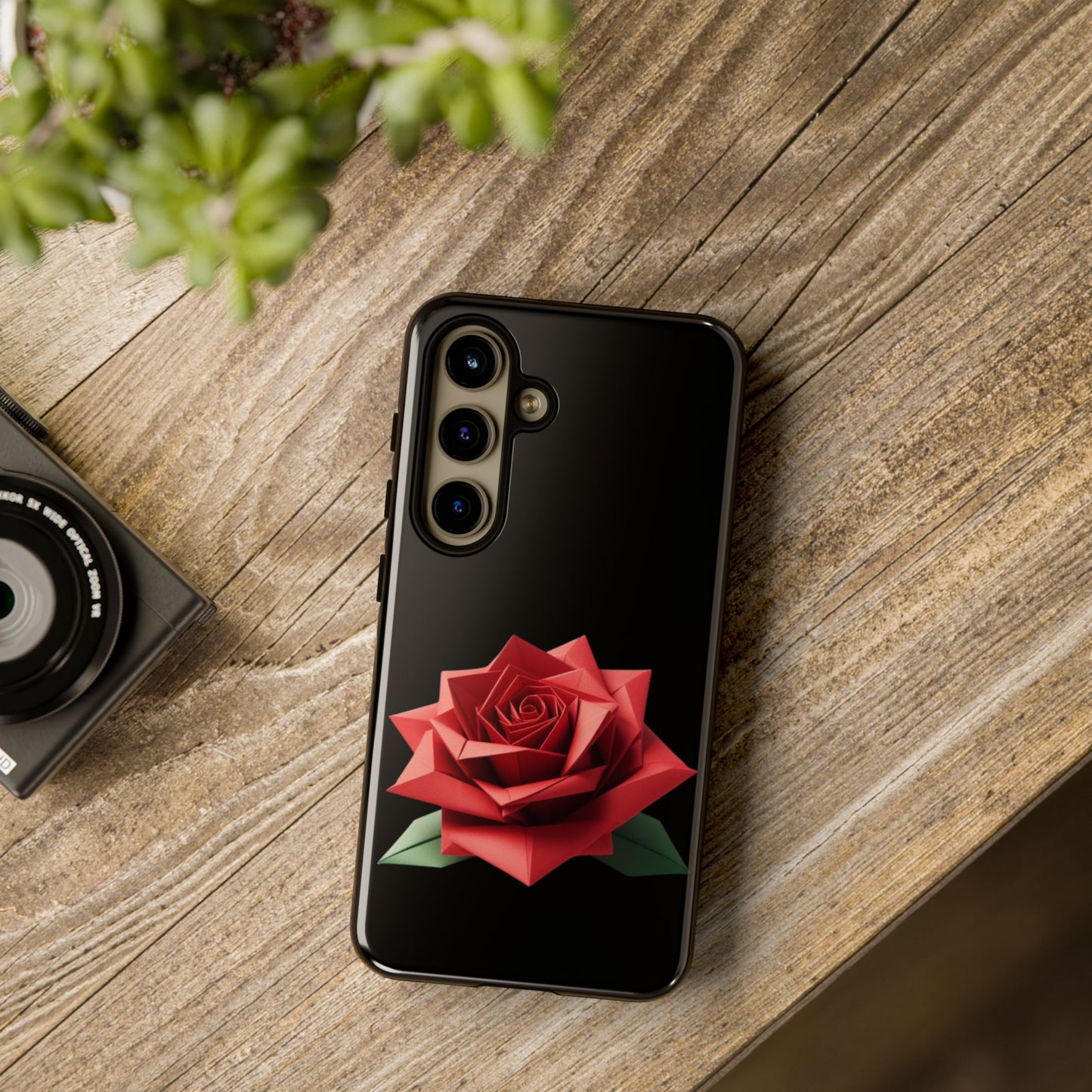 Origami Red Rose Tough Cases iPhone/Google/Samsung