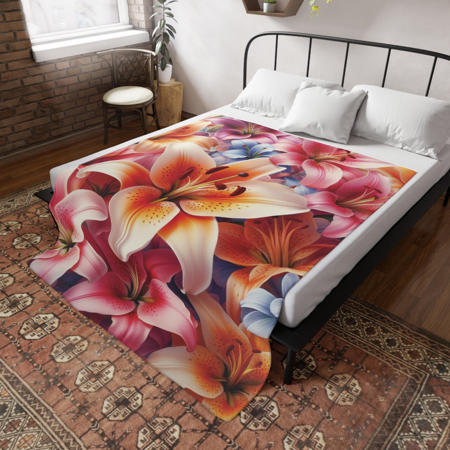 Lillies Plush Fleece Blanket