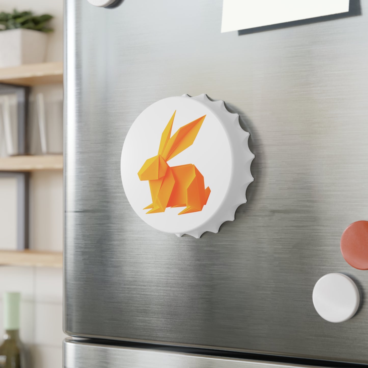 Origami Orange Bunny Bottle Opener